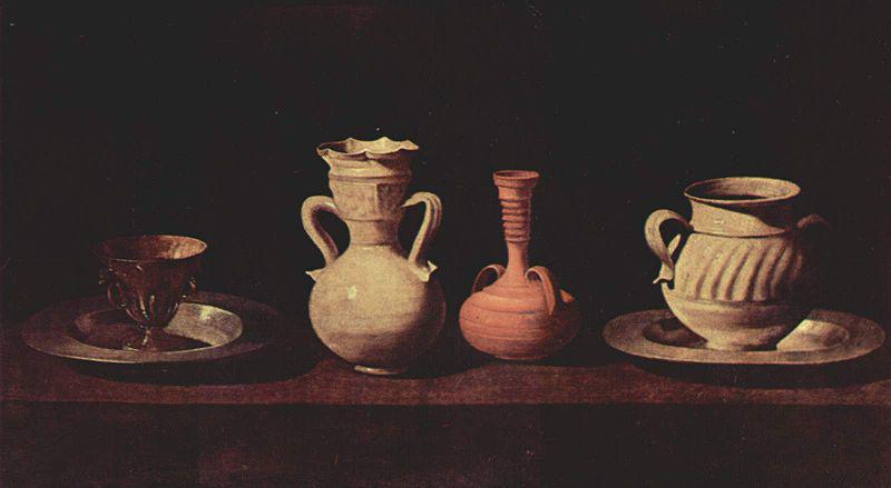Francisco de Zurbaran Tassen und Vasen oil painting image